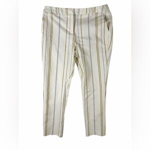 Chic Cream Striped Women's Wide Leg Pants